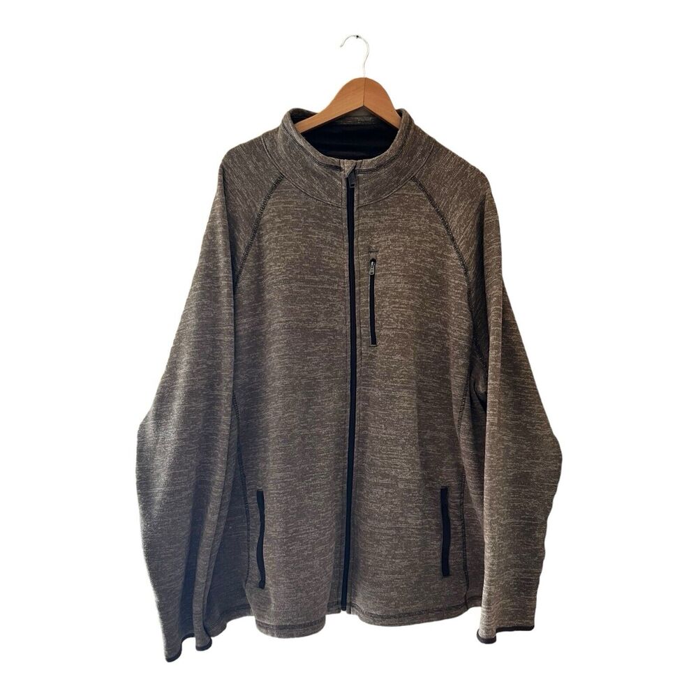 SWISS TECH Mens Fleece Zip Up Sweater Size 3XL Cozycore Neutral Cabincore